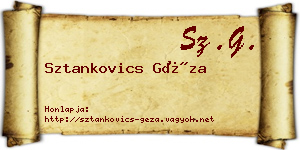 Sztankovics Géza névjegykártya