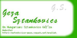 geza sztankovics business card